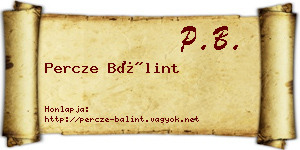 Percze Bálint névjegykártya