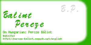 balint percze business card